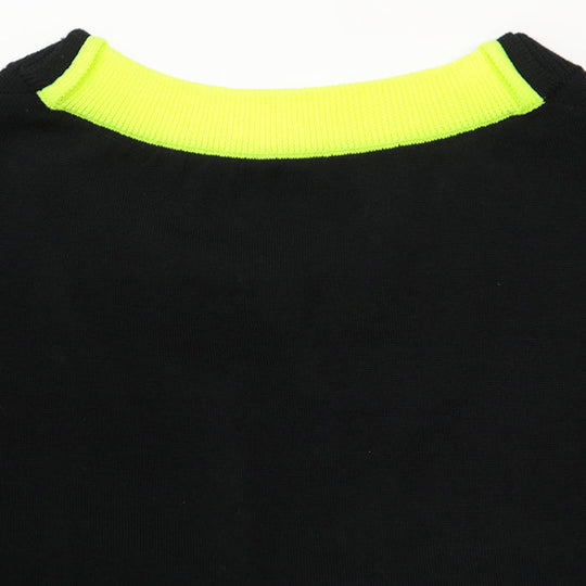 LOEWE knit [Outer material] 98% wool, 2% polyester Black neon yellow Women S Used Authentic