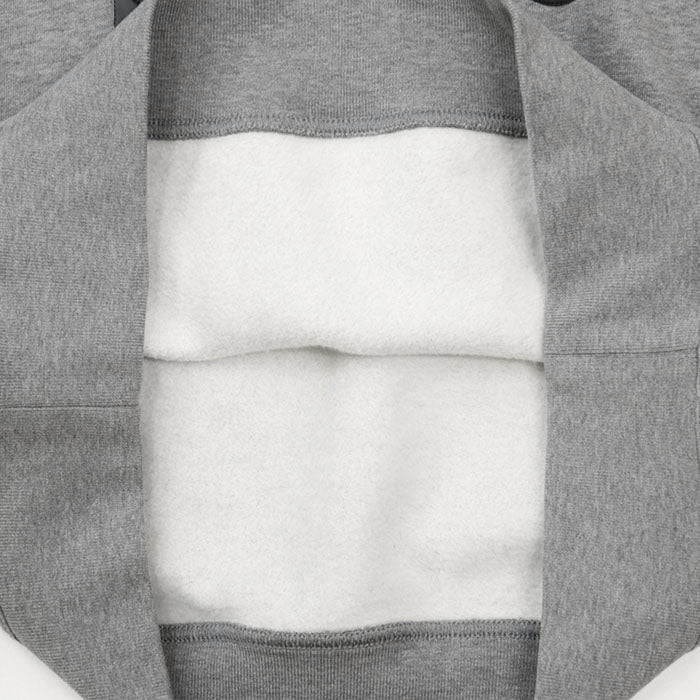 HERMES Hoodie 100% cotton, knit part: 90% cotton, 10% polyurethane [leather part] 100% sheep leather gray mens L Used Authentic