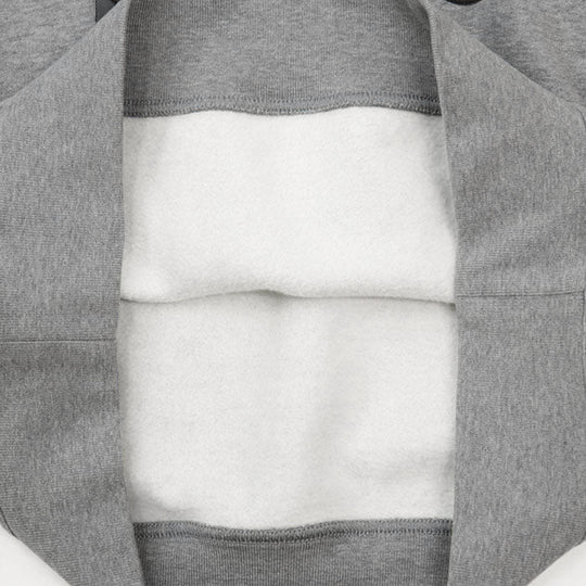 HERMES Hoodie 100% cotton, knit part: 90% cotton, 10% polyurethane [leather part] 100% sheep leather gray mens L Used Authentic