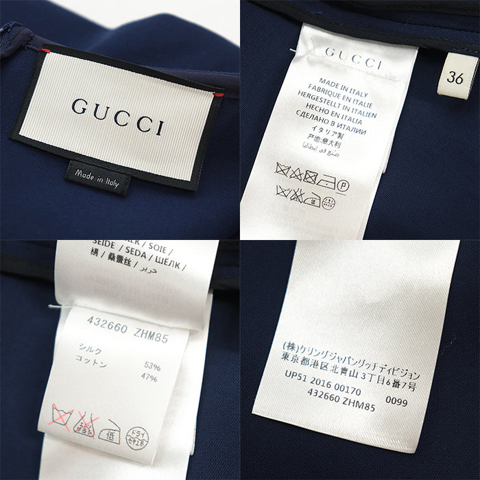 GUCCI one piece [Outer material] 53% silk, 47% cotton blue Women 36 Used Authentic