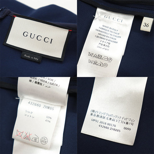 GUCCI one piece [Outer material] 53% silk, 47% cotton blue Women 36 Used Authentic