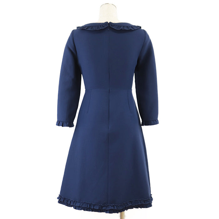 GUCCI one piece [Outer material] 53% silk, 47% cotton blue Women 36 Used Authentic