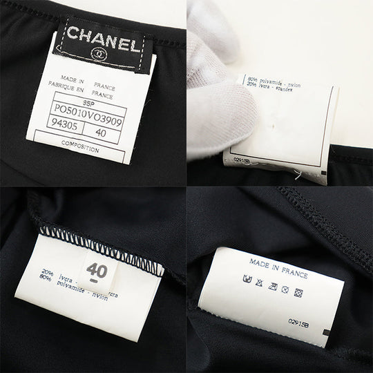 CHANEL Cut [Outer material] 80% polyamide, 20% spandex black Women 40 Used Authentic