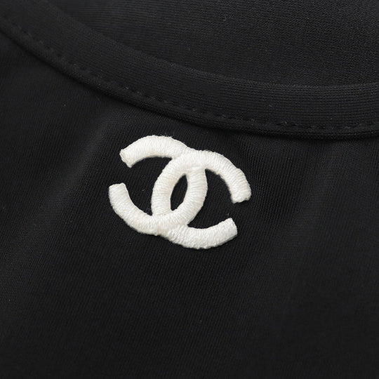 CHANEL Cut [Outer material] 80% polyamide, 20% spandex black Women 40 Used Authentic