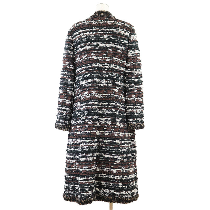 DOLCE&GABBANA coat Outer: 1% nylon [Outer] 87% acrylic, 17% polyester [Lining] 53% cotton, 28% nylon Brown white black Women 40 Used Authentic