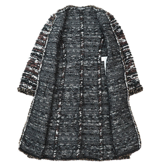 DOLCE&GABBANA coat Outer: 1% nylon [Outer] 87% acrylic, 17% polyester [Lining] 53% cotton, 28% nylon Brown white black Women 40 Used Authentic