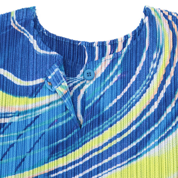 PLEATS PLEASE Cut polyester Blue yellow 3