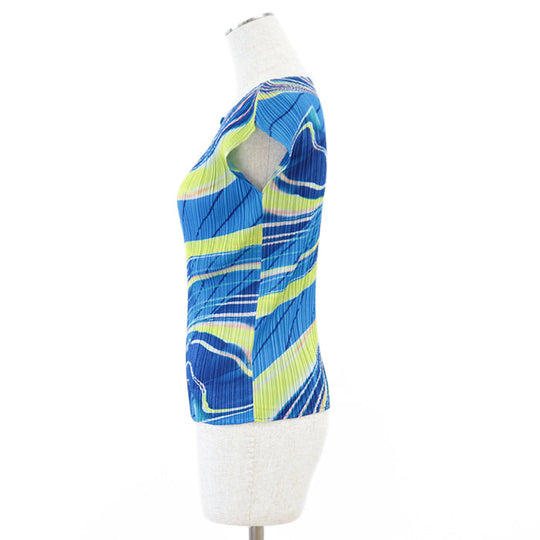 PLEATS PLEASE Cut polyester Blue yellow 3