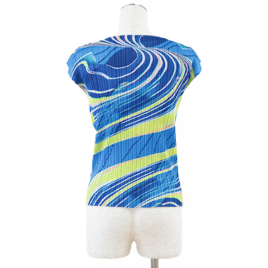 PLEATS PLEASE Cut polyester Blue yellow 3