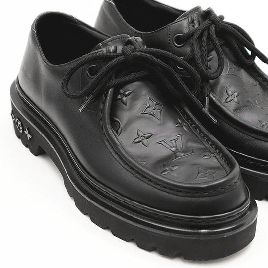 LOUIS VUITTON Dress shoes leather% black mens 40 Used Authentic