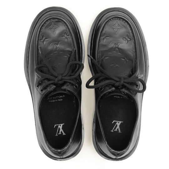 LOUIS VUITTON Dress shoes leather% black mens 40 Used Authentic