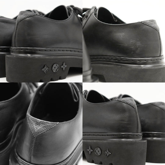 LOUIS VUITTON Dress shoes leather% black mens 40 Used Authentic