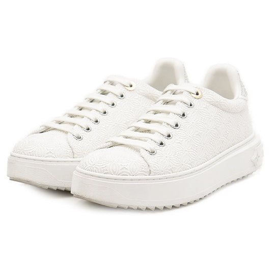 LOUIS VUITTON sneakers race% White, Silver Women 36 Used Authentic