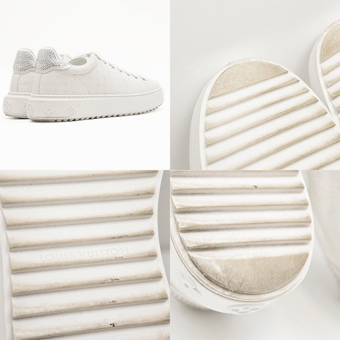LOUIS VUITTON sneakers race% White, Silver Women 36 Used Authentic