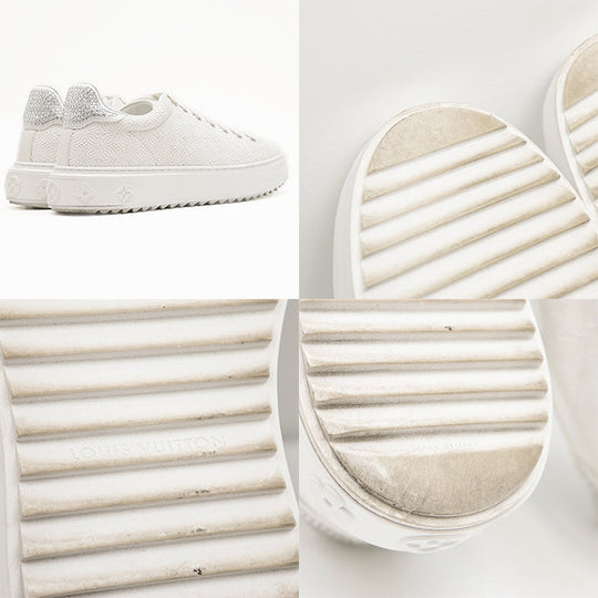 LOUIS VUITTON sneakers race% White, Silver Women 36 Used Authentic