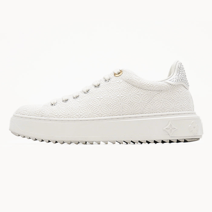 LOUIS VUITTON sneakers race% White, Silver Women 36 Used Authentic