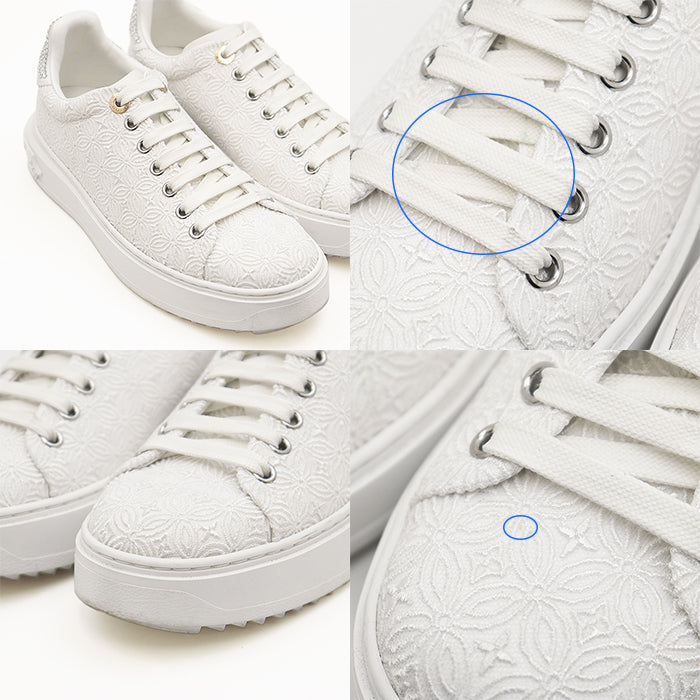 LOUIS VUITTON sneakers race% White, Silver Women 36 Used Authentic