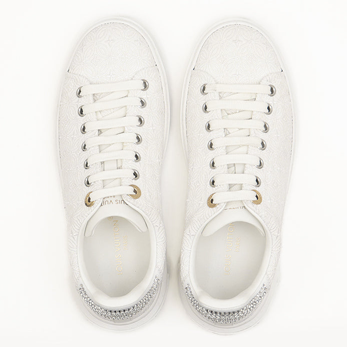 LOUIS VUITTON sneakers race% White, Silver Women 36 Used Authentic