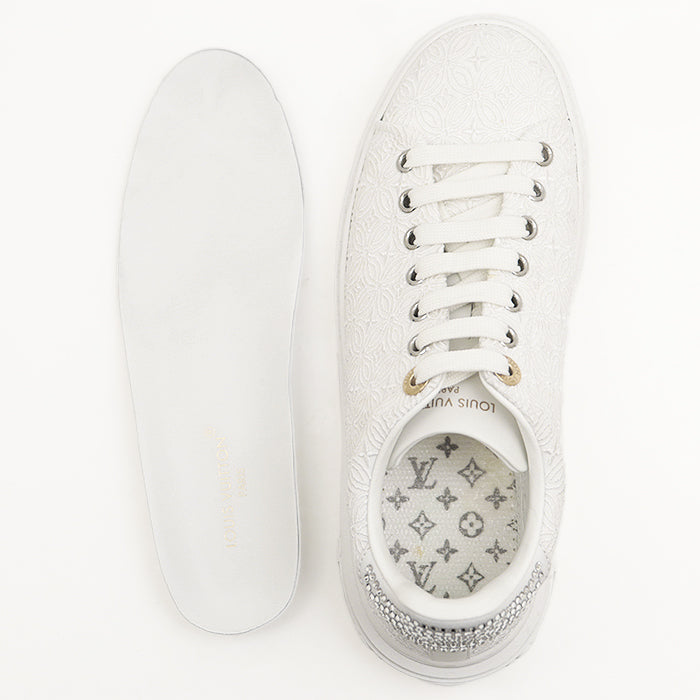 LOUIS VUITTON sneakers race% White, Silver Women 36 Used Authentic