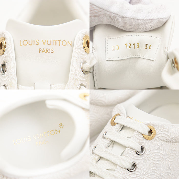 LOUIS VUITTON sneakers race% White, Silver Women 36 Used Authentic