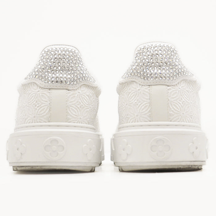 LOUIS VUITTON sneakers race% White, Silver Women 36 Used Authentic