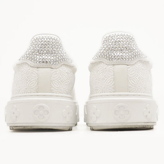 LOUIS VUITTON sneakers race% White, Silver Women 36 Used Authentic