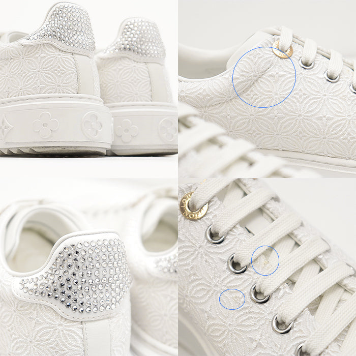 LOUIS VUITTON sneakers race% White, Silver Women 36 Used Authentic