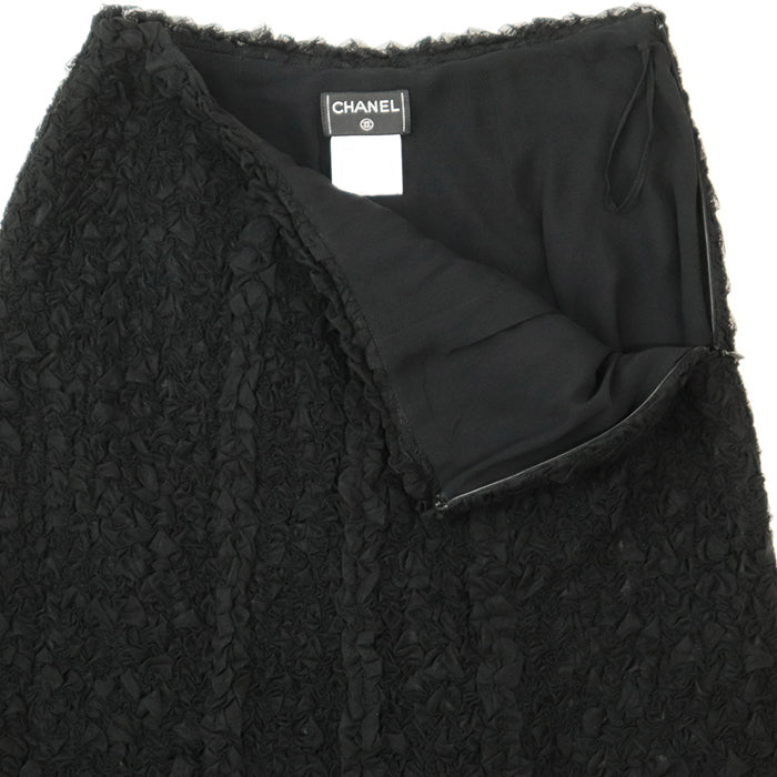 CHANEL skirt [Outer material] 56% nylon, 25% Lycra (spandex) [Lining] 100% silk black Women 38 Used Authentic