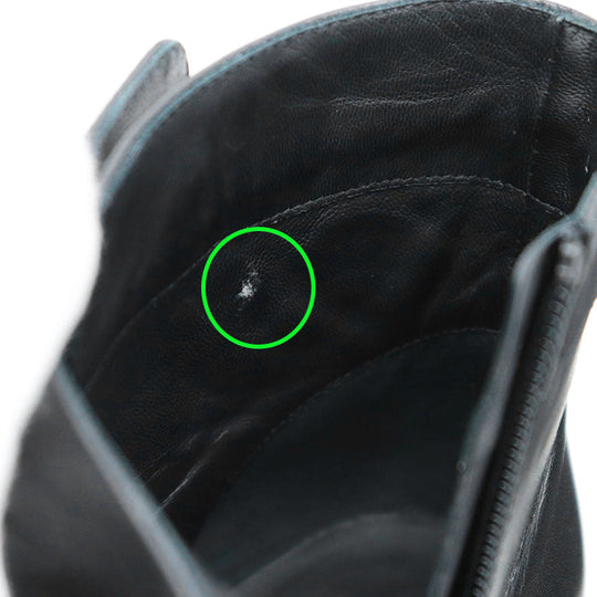 CHANEL boots leather black Women 38 C Used Authentic