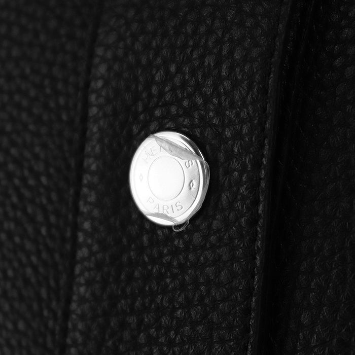 HERMES Vest [Lining] 66% polyester, 34% cotton [Leather part] Deerskin black 3H1210D2 Women 38 Used Authentic