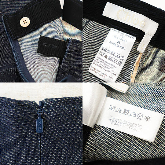 Chloe skirt [Outer material] 98% cotton, 2% elastane [Lining] 100% cotton Indigo Women 38 Used Authentic