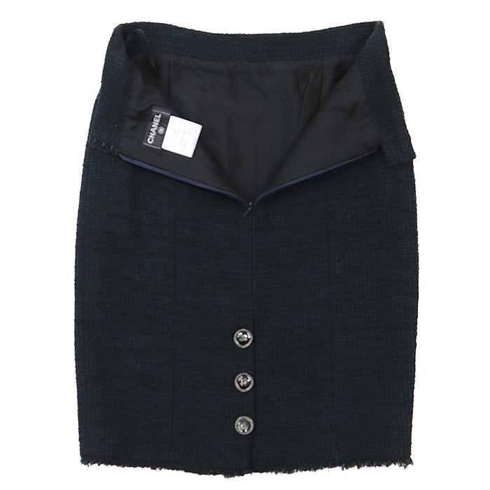 CHANEL skirt [Outer material] 55% cotton, 45% nylon [Lining] 100% silk Navy, Black Women 38 Used Authentic