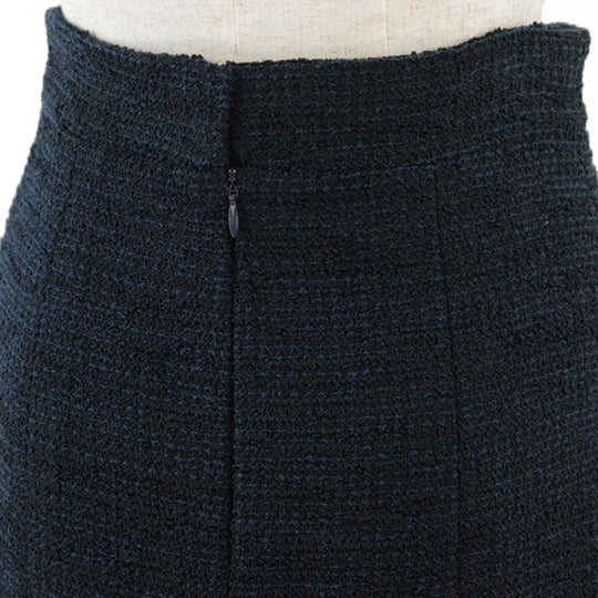 CHANEL skirt [Outer material] 55% cotton, 45% nylon [Lining] 100% silk Navy, Black Women 38 Used Authentic