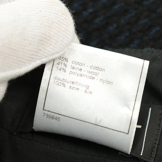 CHANEL skirt [Outer material] 45% cotton, 41% wool [Lining] 100% silk Navy Women 36 Used Authentic