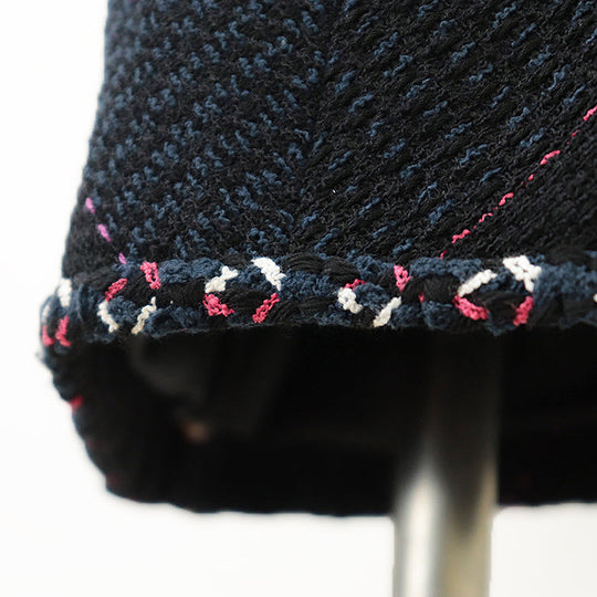 CHANEL skirt [Outer material] 45% cotton, 41% wool [Lining] 100% silk Navy Women 36 Used Authentic