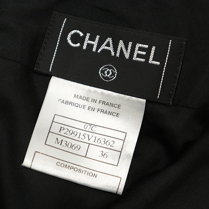 CHANEL skirt [Outer material] 45% cotton, 41% wool [Lining] 100% silk Navy Women 36 Used Authentic