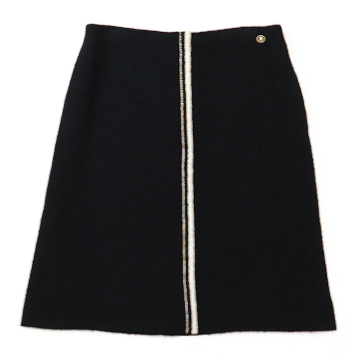 CHANEL skirt wool Black, White P64628 42