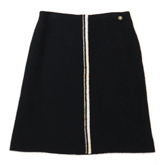 CHANEL skirt wool Black, White P64628 42