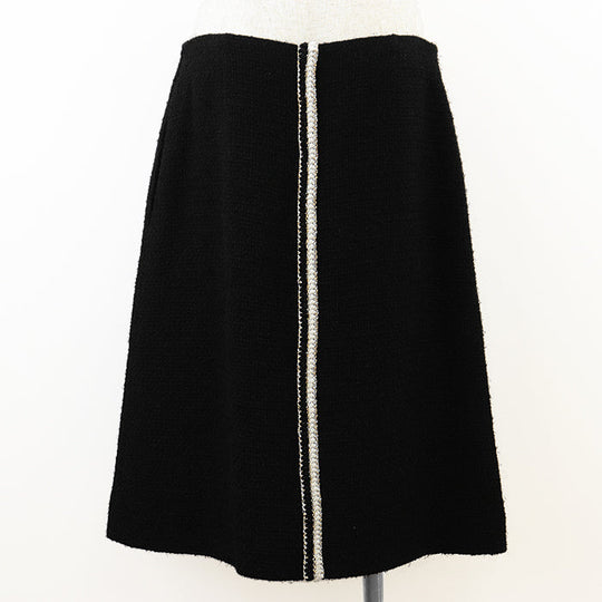 CHANEL skirt wool Black, White P64628 42