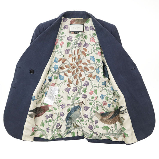 GUCCI Other outerwear [Outer material] 100% linen [Lining] 100% silk [Sleeve lining] 100% rayon Navy Women 36 Used Authentic
