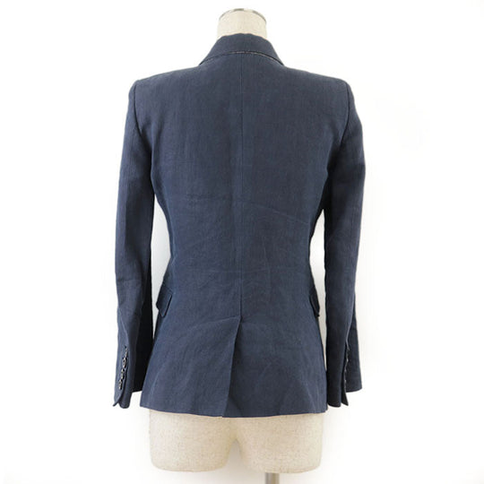 GUCCI Other outerwear [Outer material] 100% linen [Lining] 100% silk [Sleeve lining] 100% rayon Navy Women 36 Used Authentic