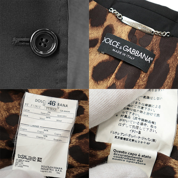 DOLCE&GABBANA tailored jacket [Outer material] Wool 98%, Spandex 2% [Lining] Cupra 84%, Spandex 16% black 46