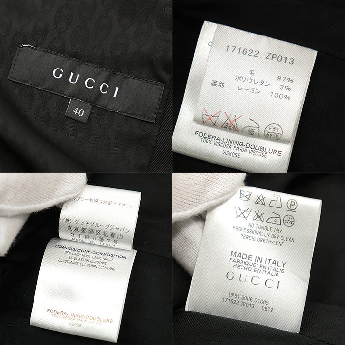 GUCCI tailored jacket [Outer material] 97% wool, 3% elastane [Lining] 100% viscose black 40