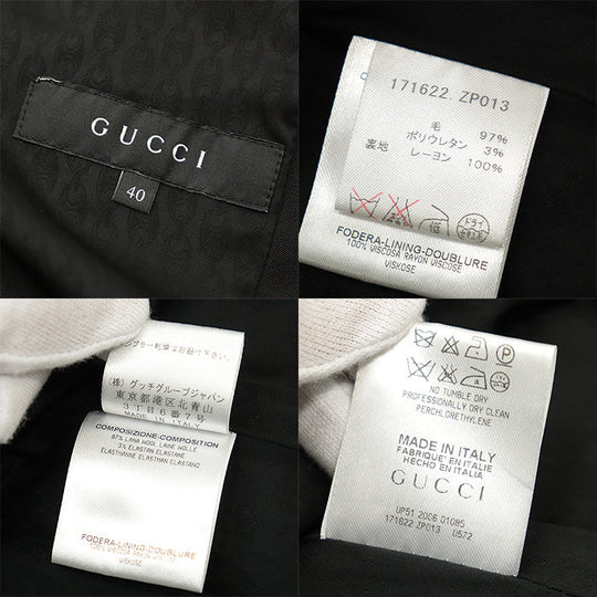 GUCCI tailored jacket [Outer material] 97% wool, 3% elastane [Lining] 100% viscose black 40