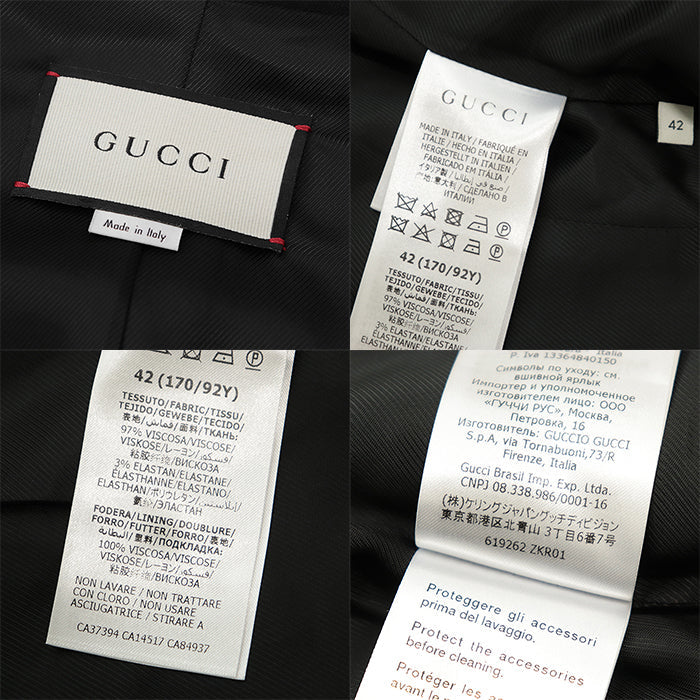 GUCCI Other outerwear [Outer material] 97% viscose, 3% elastane [Lining] 100% viscose black 619262 ZKR01 Women 42 Used Authentic