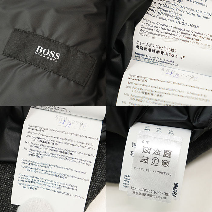 HUGO BOSS Other outerwear [Outer material] 53% wool, 14% nylon [Lining] 100% nylon [Sleeve lining] 100% rayon gray mens 46 Used Authentic
