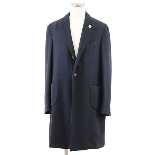 LARDINI coat [Outer fabric] 56% wool, 44% cotton [Sleeve lining] 100% polyester Navy mens 54 Used Authentic