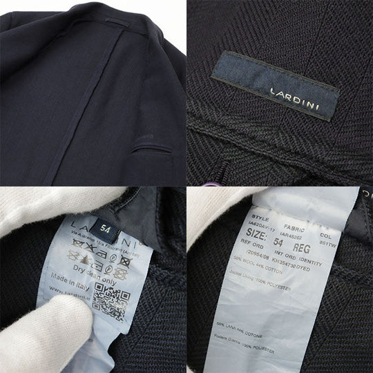 LARDINI coat [Outer fabric] 56% wool, 44% cotton [Sleeve lining] 100% polyester Navy mens 54 Used Authentic