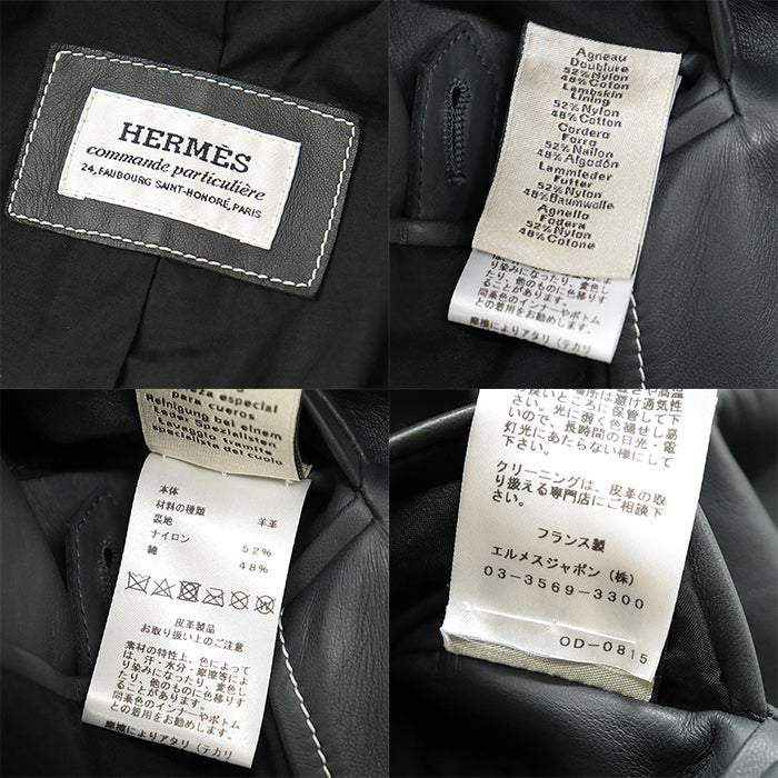 HERMES coat [Outer material] 100% sheepskin [Lining] 52% nylon, 48% cotton gray