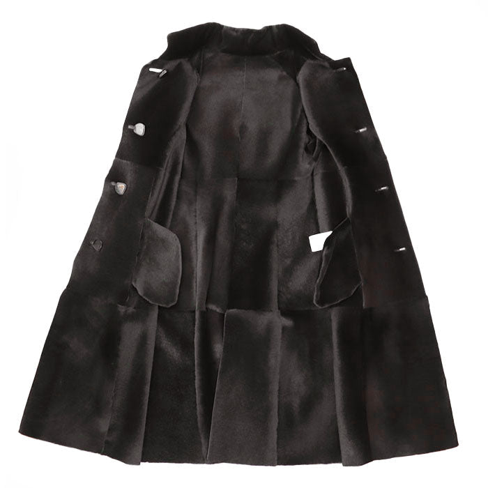 GIORGIO ARMANI coat 100% Kangaroo Charcoal gray Women 36 Used Authentic